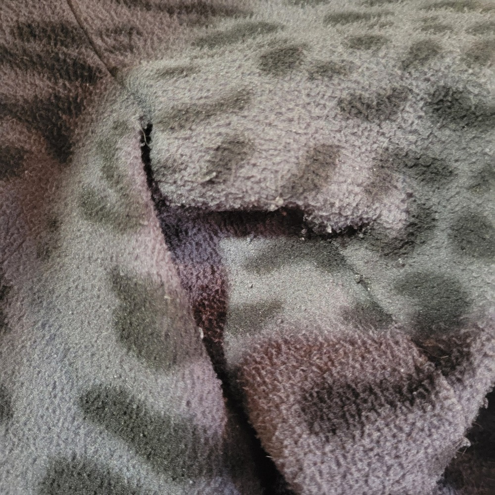 Cuddl Duds Fleecewear with Stretch Leopard Print Hoodie Wrap Gray Black L/XL - Picture 7 of 7